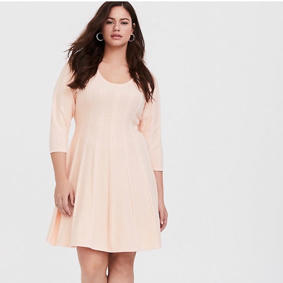 torrid Dresses & Skirts - Blush Cable Knit Sweater Dress Torrid